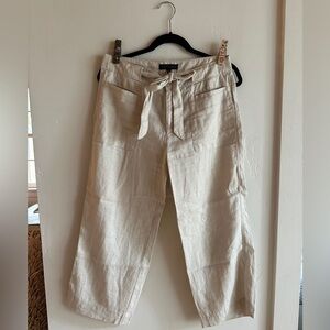 Sanctuary Cropped Cream Linen Pants size 26